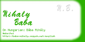 mihaly baba business card