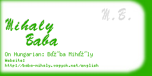 mihaly baba business card